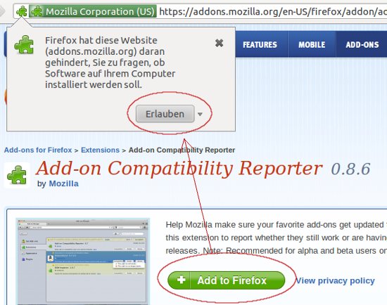 Add-on Compatibility Reporter installieren