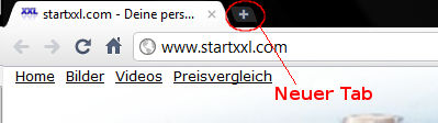 Einen neuen Tab in Chrome öffnen