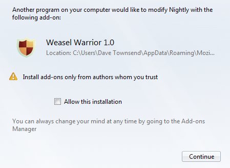 Neue Installationsprüfung für Add-ons in Firefox 8
