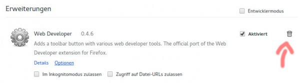 So werden Add-ons in Google Chrome entfernt