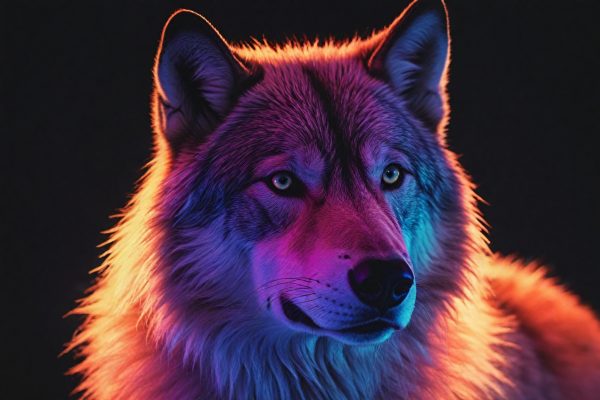 Cooles Hintergrundbild: Leuchtender Wolf