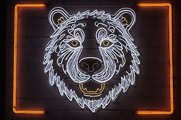 Cooles Hintergrundbild: Neon-Schild Bär
