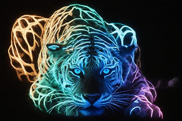 Cooles Hintergrundbild: Neon-Tiger
