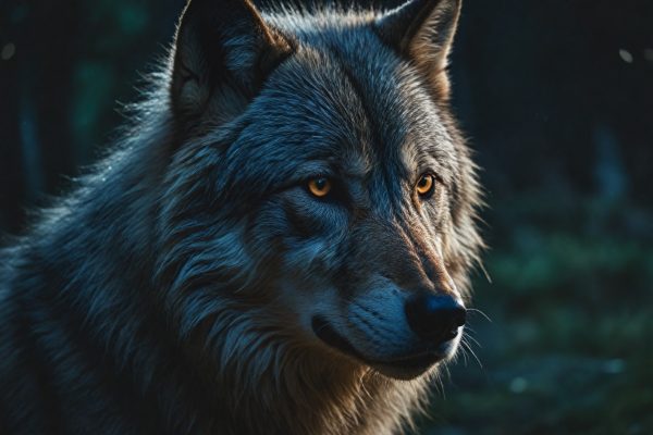 Cooles Hintergrundbild: Wolf in der Nacht
